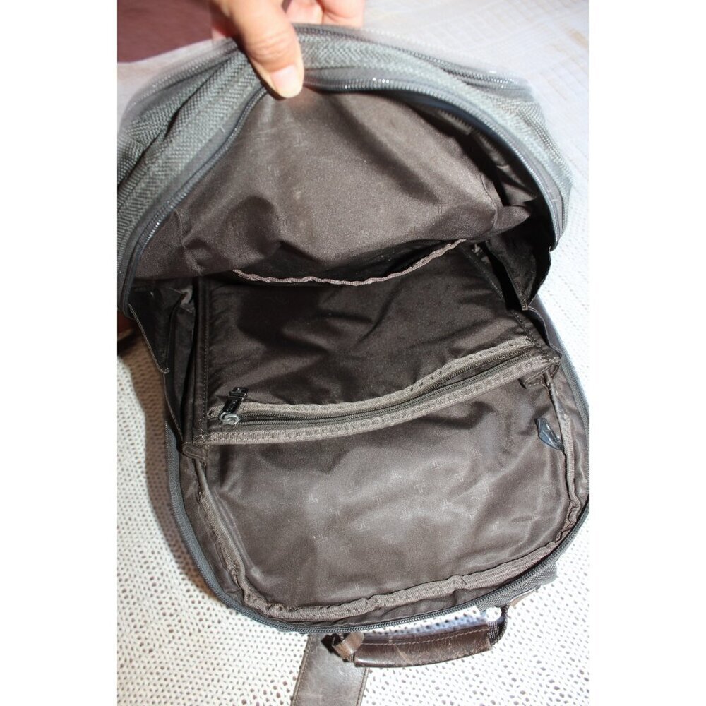 TUMI Ballistic Nylon Backpack Carry Laptop Dark Grey Business Travel - Picture 6 of 7